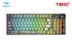 Phím Cơ Aula F98 Pro (Ice Crystal Switch Đen Trong Suốt) Không Dây