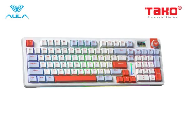 Phím Cơ Aula S98 Pro (Nimbus V3 Switch Xanh Dương Trắng Cam) Không Dây