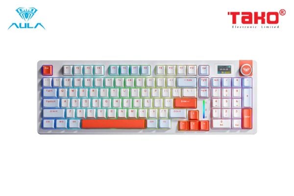 Phím Cơ Aula S98 Pro (Nimbus V3 Switch Xanh Dương Trắng Cam) Không Dây