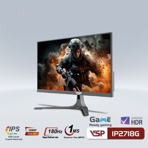 Màn hình VSP IP2718G - Black | 27 inch, Full HD, IPS, 180Hz, 1ms, phẳng