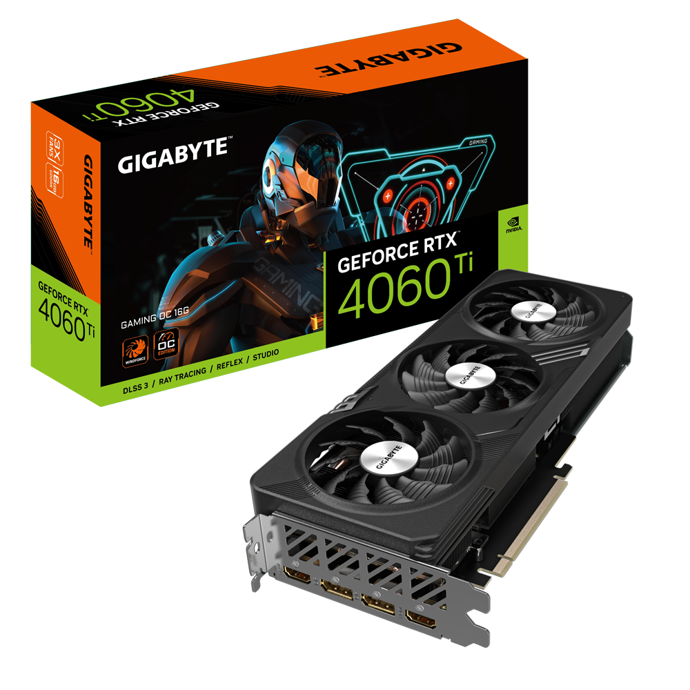 Card màn hình Gigabyte RTX 4060 Ti Gaming OC 16GB GDDR6 mặt trước