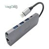 Bộ chuyển đổi VEGGIEG USB Type-C ra HDMI + USB 3.0 + 2* USB 2.0 + PD 100W + Type-C + SD/TF + RJ45 100Mbps V-TC10R