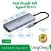 Bộ chuyển đổi VEGGIEG USB Type-C ra HDMI + USB 3.0 + 2* USB 2.0 + PD 100W + Type-C + SD/TF + RJ45 100Mbps V-TC10R