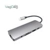 Bộ chuyển đổi VEGGIEG USB Type-C ra HDMI + USB 3.0 + 2* USB 2.0 + PD 100W + Type-C + SD/TF + RJ45 100Mbps V-TC10R