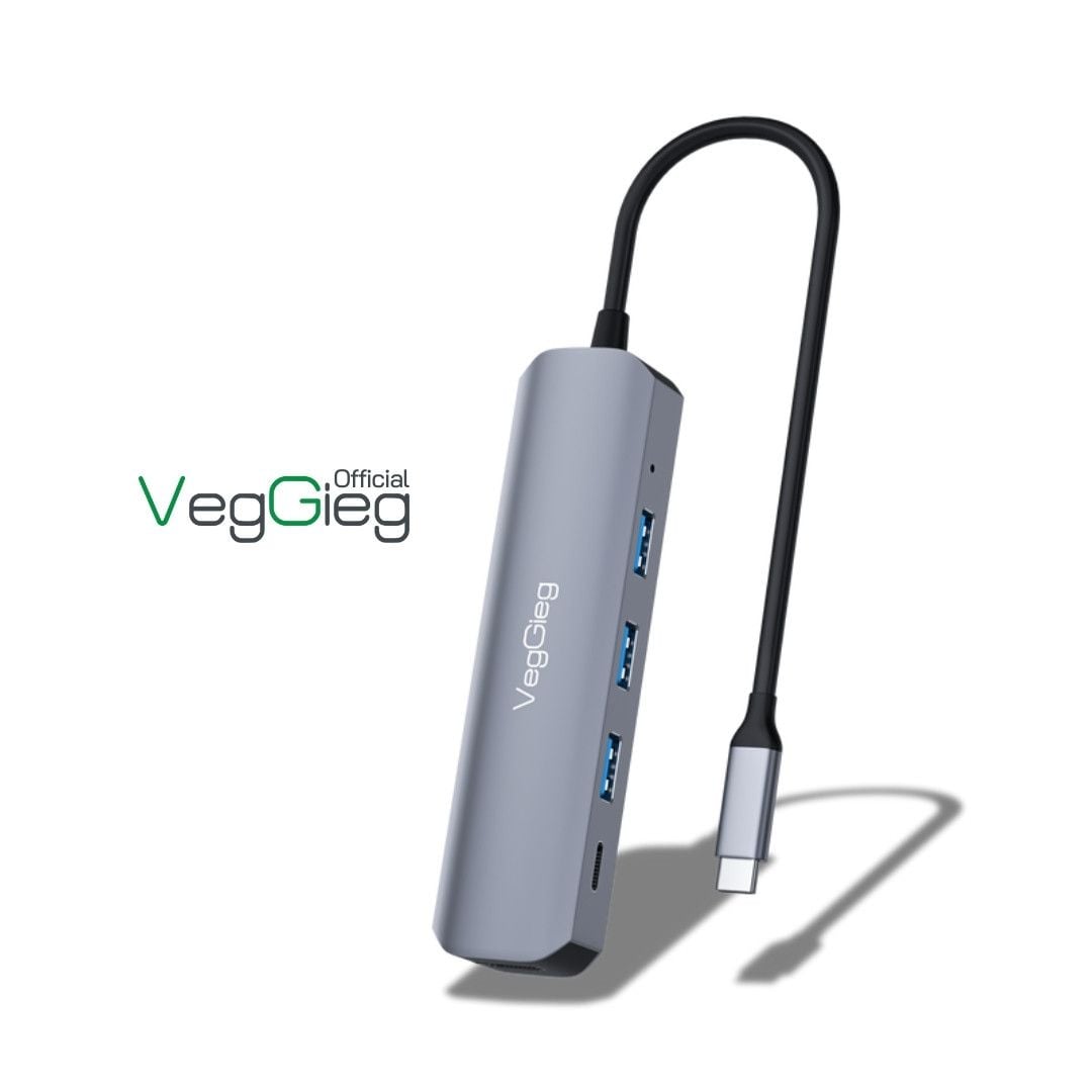 BỘ CHUYỂN ĐỔI USB Type C SANG HDMI+3xUSB 3.0+PD VEGGIEG V-TC05H