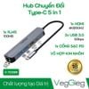 Bộ chuyển đổi VEGGIEG Usb Type C ra HDMI _ 2xUSB 3.0+PD+RJ45 V-TC05R