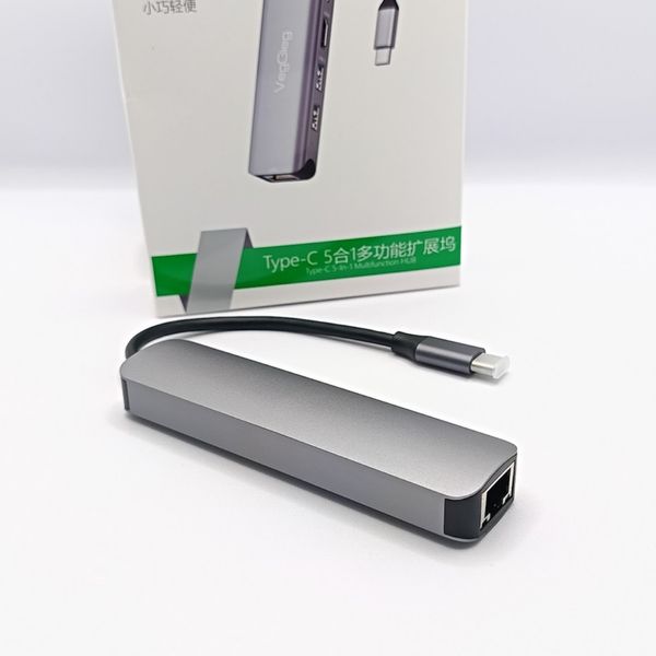 Bộ chuyển đổi VEGGIEG Usb Type C ra HDMI _ 2xUSB 3.0+PD+RJ45 V-TC05R