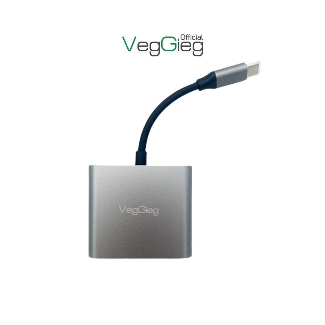 Bộ chuyển đổi VEGGIEG USB Type-C ra HDMI + sạc PD + USB 3.0 V-TC03