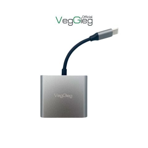 Bộ chuyển đổi VEGGIEG USB Type-C ra HDMI + sạc PD + USB 3.0 V-TC03