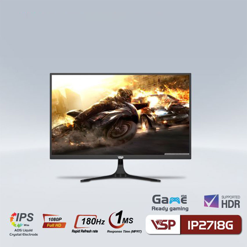 Màn hình VSP IP2718G - Black | 27 inch, Full HD, IPS, 180Hz, 1ms, phẳng