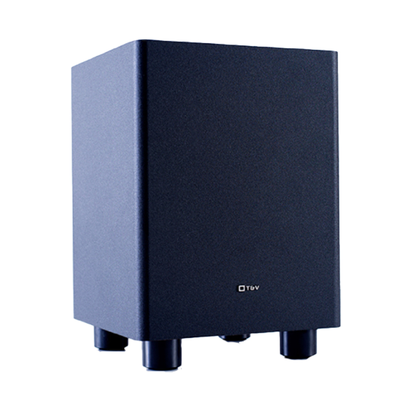 Cận cảnh loa Thonet & Vander Dunn với soundbar và subwoofer