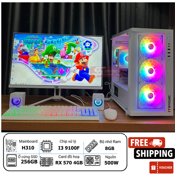 PC Gaming Sintech Magic GM 01, I3 9100F | GTX 1060 3GB