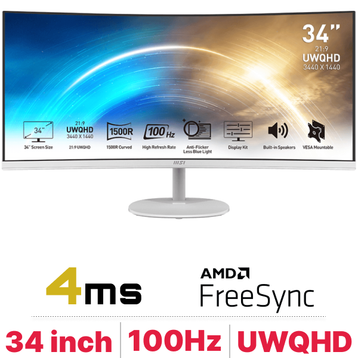Màn hình cong MSI Pro MP341CQW 34 inch 2K 100Hz