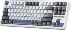 BÀN PHÍM CƠ GAMING AULA F87 (8602) 3 MODE (Phiên bản đen + trắng + xanh dương/ Grey Wood V3 Switch)