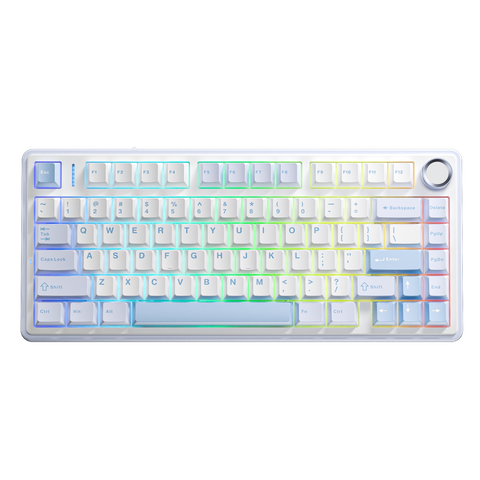 AULA F75 BÀN PHÍM CƠ GAMING 3 MODE | Phiên bản Xanh nhạt,Trắng,Xanh đậm | Grey Wood V3 Switch