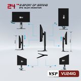 Màn hình phẳng VSP 24 inch 2K eSport Gaming VU241Q | QHD | USB C/Type C