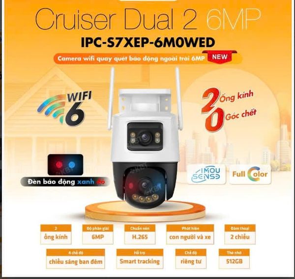 Camera IP Wifi IMOU Cruiser Dual 2 IPC-S7XEP-6M0WED 6MP