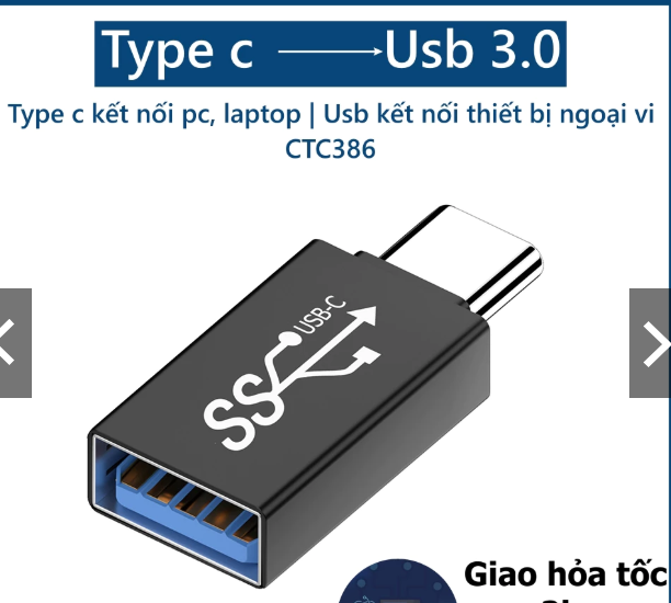 (10Gbps) Đầu Chuyển USB Sang Type C, usb to c