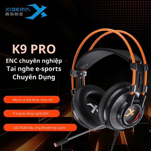 Tai Nghe Gaming Xiberia K9 Pro | Đen, RGB, Virtual 7.1, OverEar