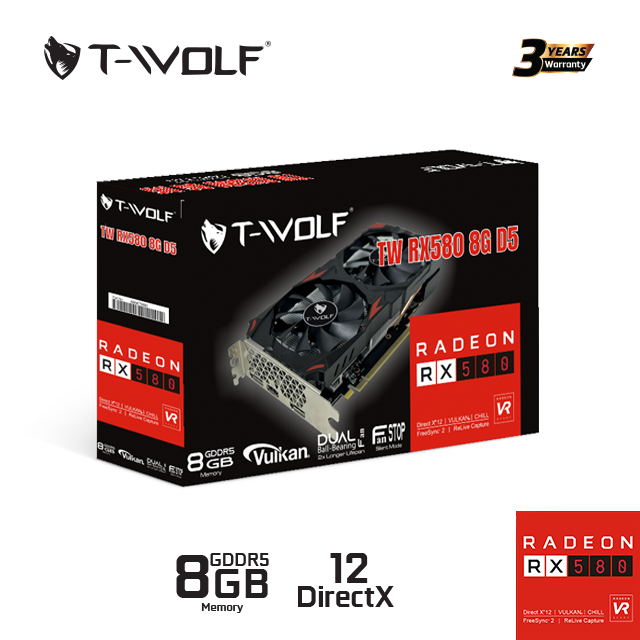 Card màn hình T-Wolf RX 580 8GB GDDR5