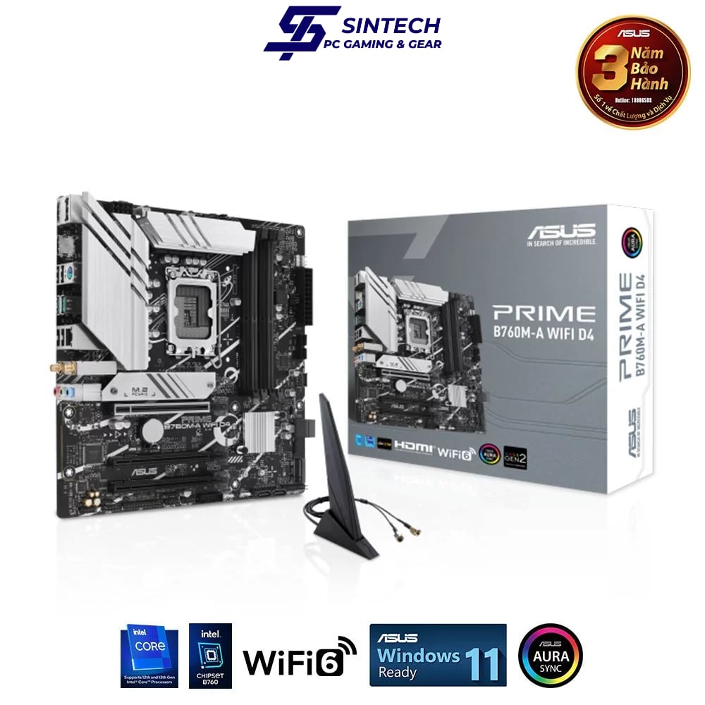 Mainboard Intel Asus Prime B760M-A WIFI D4 DDR4