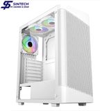 Vỏ Case MAGIC GM-02 | ATX, Sẵn 3 Fan RGB, | Black | White