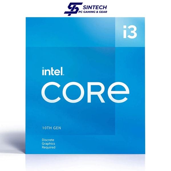 CPU Intel Core i3 10105F Box Chính hãng (LGA 1200 v1, 3.7GHz up to 4.4GHz, 4 nhân, 8 luồng, 6MB, 65W)