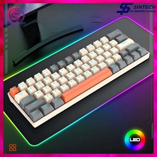 Bàn Phím cơ T WOLF T60 Gray White