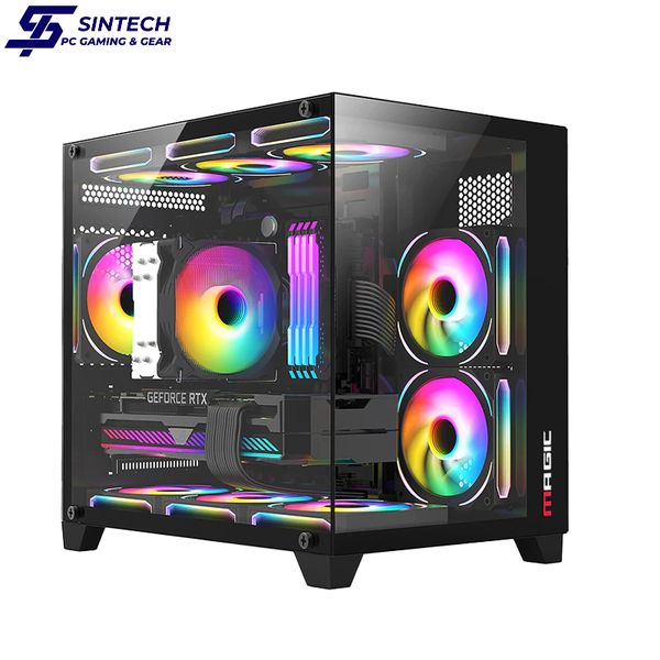 Vỏ máy tính MAGIC AQUA M ULTRA Plus | Đen/Trắng | M-ATX/ITX