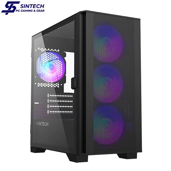 Vỏ máy tính Montech Air 100 ARGB | Đen/Trắng | M-ATX/Mid Tower | Kèm 4 Fan ARGB