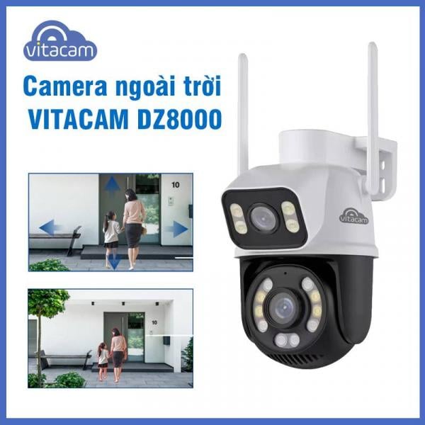 CAMERA 2 MẮT VITACAM DZ8000 KHÔNG GÓC KHUẤT 8.0 MP