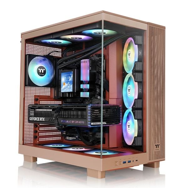 Vỏ máy tính Thermaltake View 380 XL TG ARGB Gravel Sand | Nâu, ATX,mATX