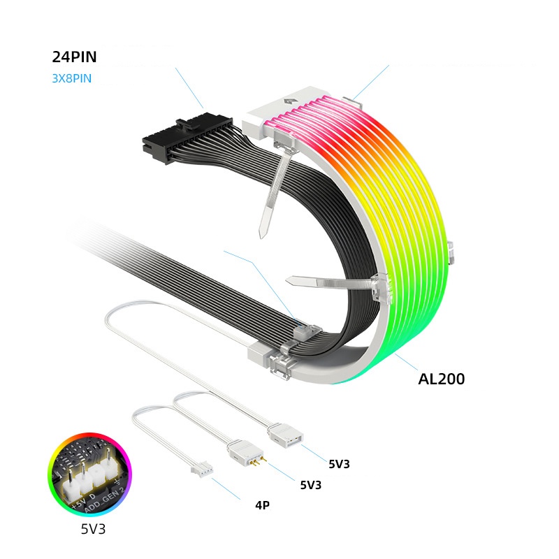 Dây Nguồn Coolmoon Aosor AL200 / AL300 ARGB