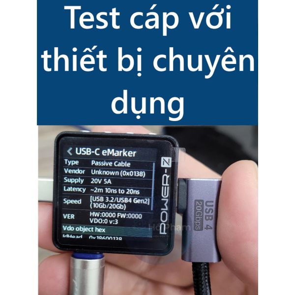 Cáp type c (Thunderbolt) chuẩn usb c 4 hỗ trợ 8k60hz 4k120hz, PD 100w, 20Gbps