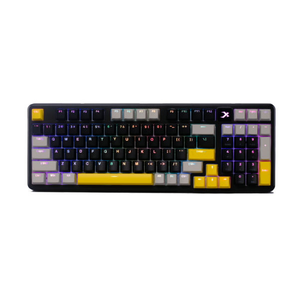Bàn phím cơ XIBERIA ICAFE XS980 | Đen Vàng, 98%, Optical Switch, Hot Swap