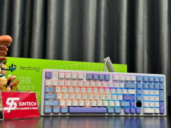 Phím Cơ Leobog Hi98 (Barbie Switch Xanh Trắng Tím) Có Dây