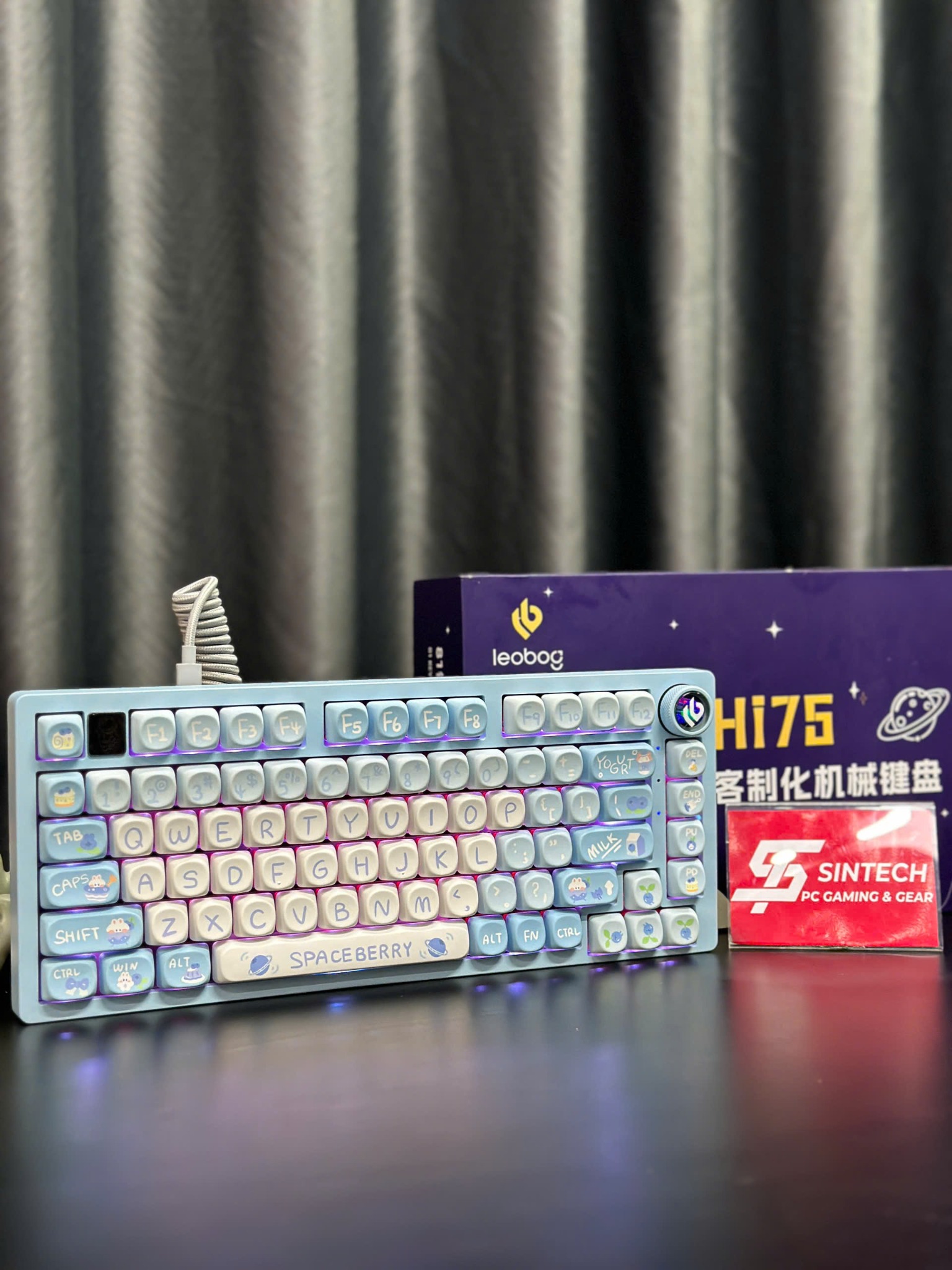 Phím Cơ Leobog Hi75 (Space Berry Switch Xanh Dương Trắng) Có Dây