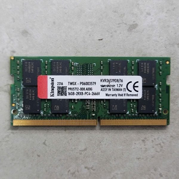 Ram Laptop DDR4 Kingston 16GB 2Rx8 PC4-2666V (KVR26S19D8/16)