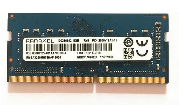 Ram Laptop DDR4 RAMAXEL 8GB 1Rx8 PC4-2666V (RMSA3260ME78HAF-2666)