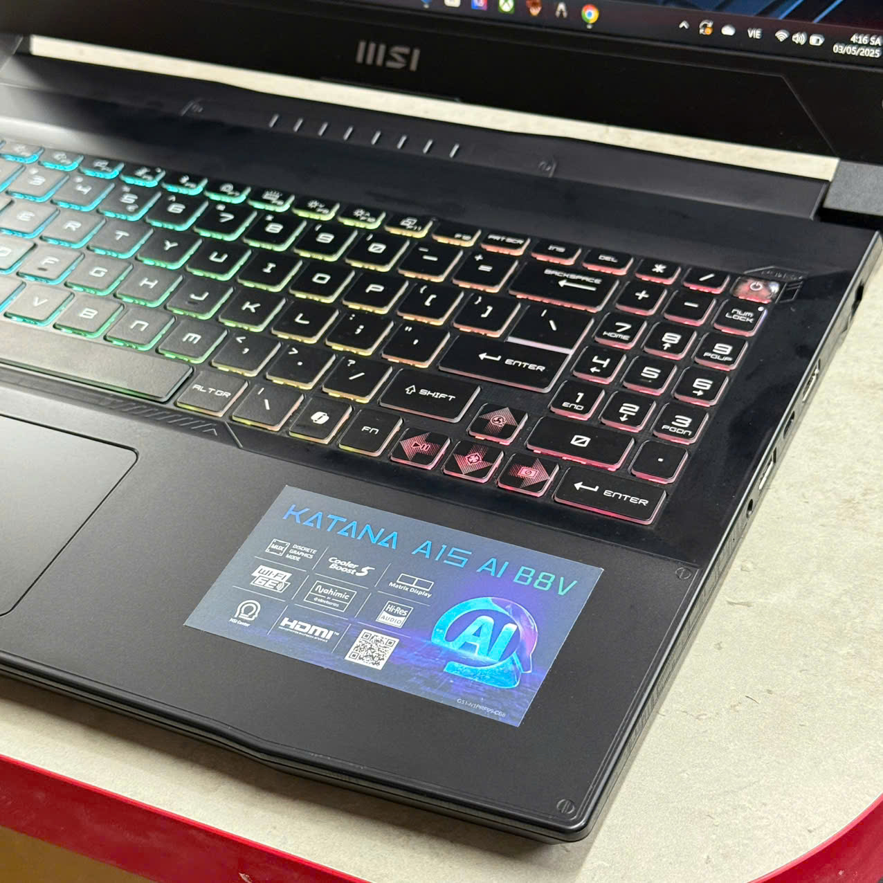 Laptop MSI Gaming Katana A15 AI B8VE-402VN R7 8845HS/16GB/512GB/15.6"FHD/RTX4050 6GB/Win 11