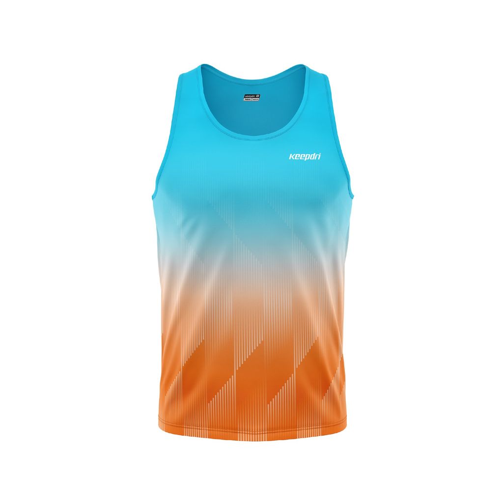 Custom Sports Tank Tops & Singlets - Gradient Orgage Blue