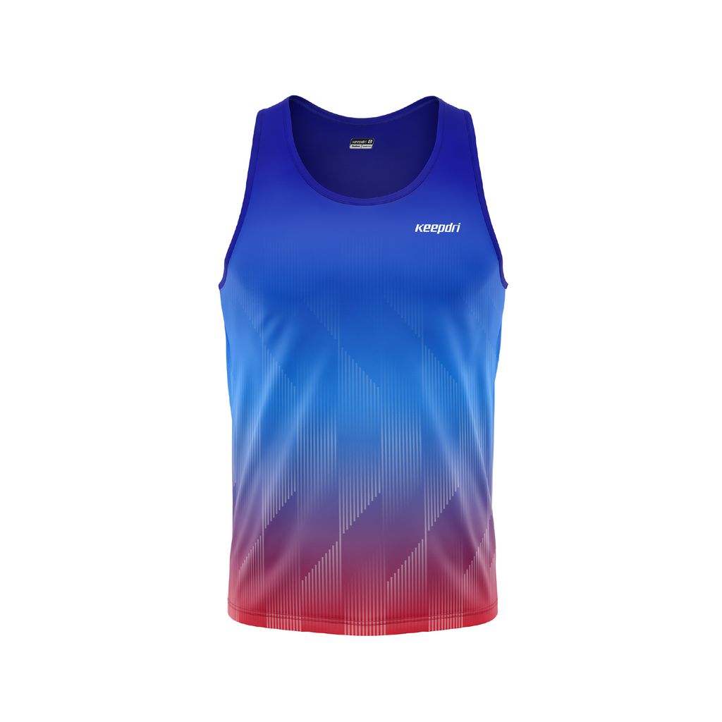 Custom Sports Tank Tops & Singlets - Gradient Blue Red