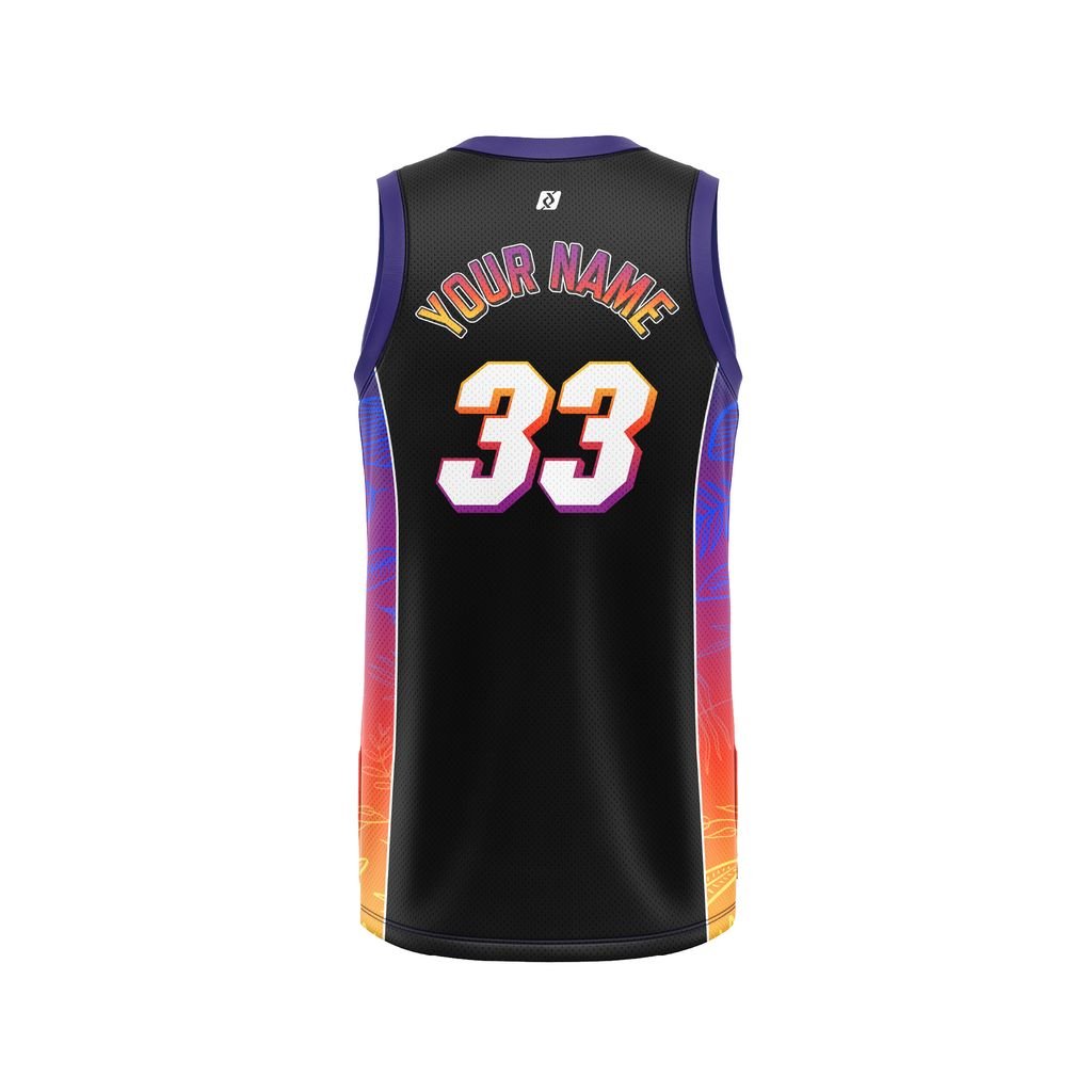 Custom Basketball Jersey Design -  Tropical Blaze