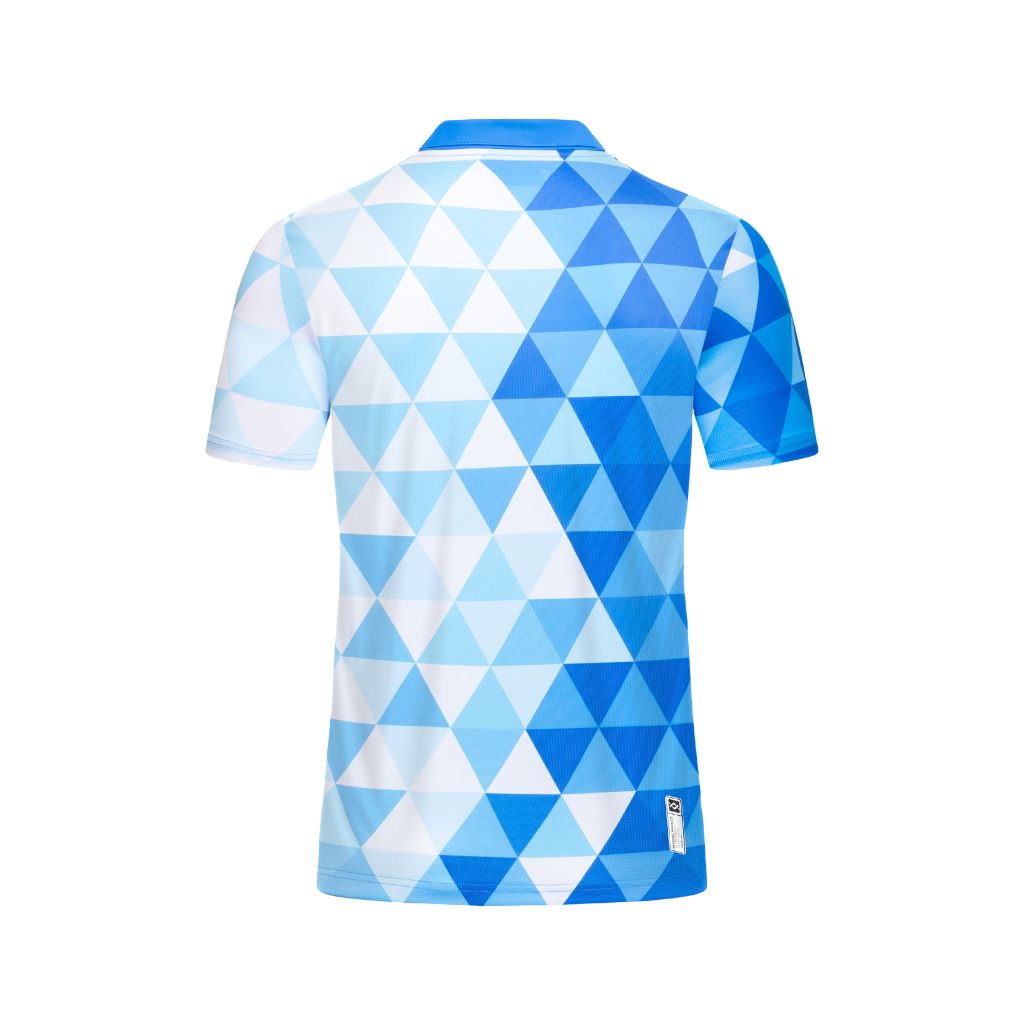 Custom Pickleball & Tennis Polo – Blue Polygonal
