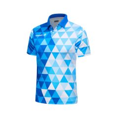 Custom Pickleball & Tennis Polo – Blue Polygonal