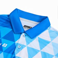Custom Pickleball & Tennis Polo – Blue Polygonal