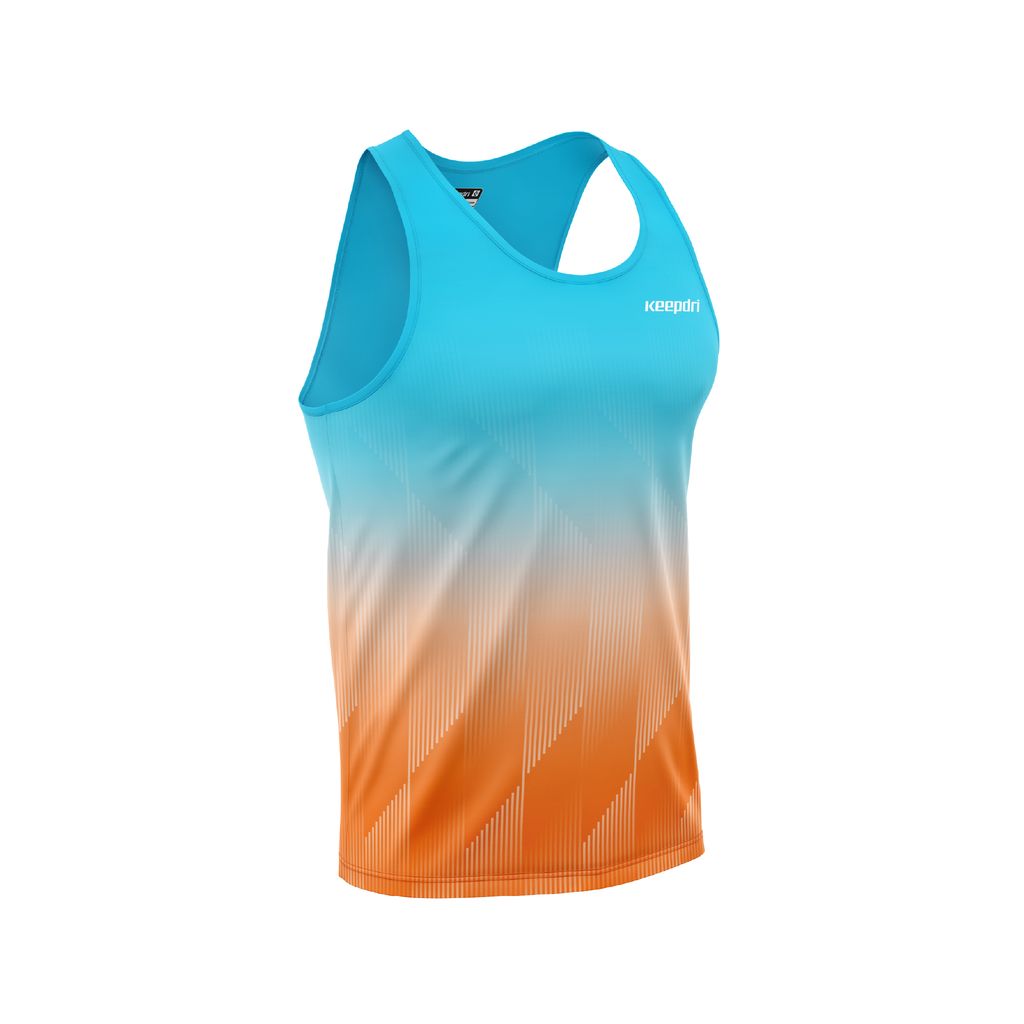 Custom Sports Tank Tops & Singlets - Gradient Orgage Blue