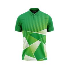 Green pattern polo shirts