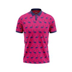 Flamingo pattern polo shirts