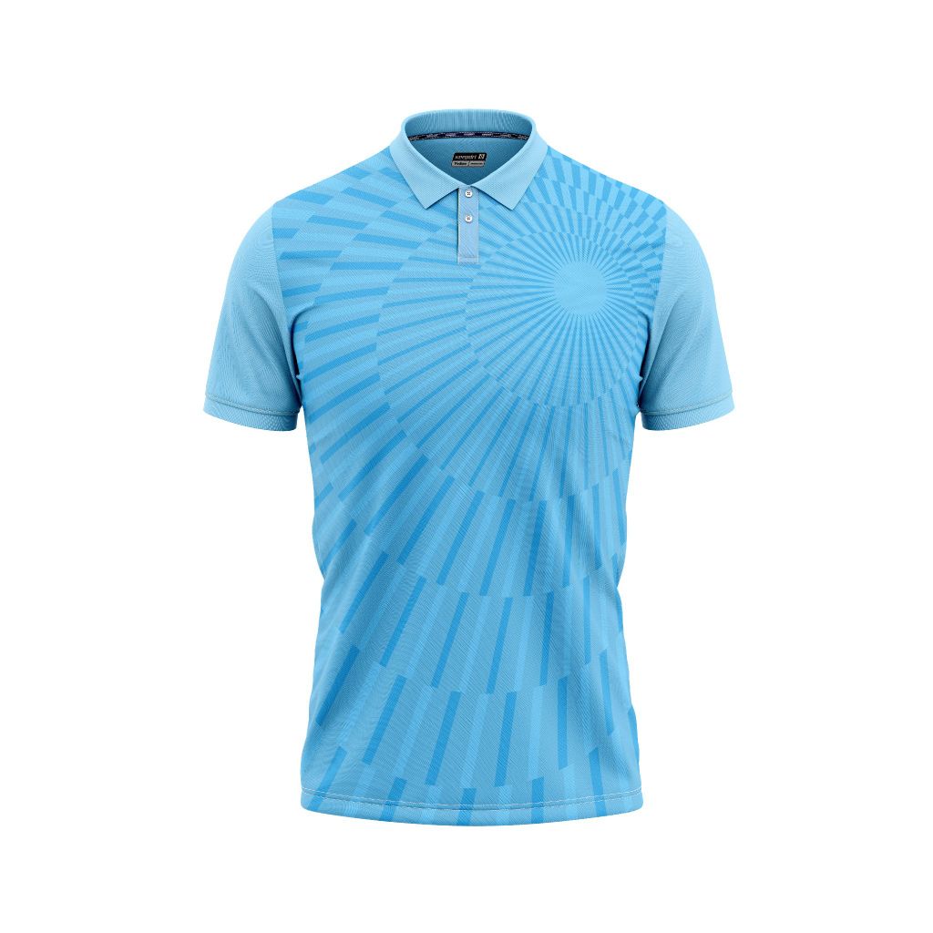 Blue pattern polo shirts